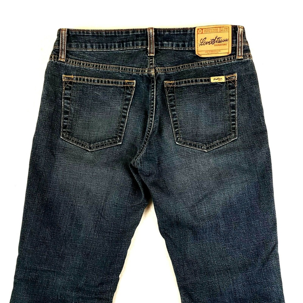 Levi's Signature Jeans Junior's 9 Med Acid Wash Stretch Low Rise Boot Cut Blue